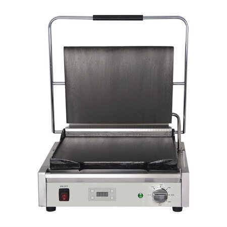 Grill panini professionnel simple lisse - 2 2 kw - 480 x 435 mm - buffalo -  - inox 480x435x215mm