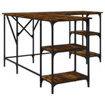 vidaXL Bureau chêne fumé 139x139x75 cm bois d'ingénierie