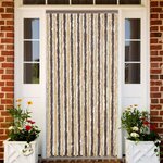 vidaXL Rideau anti-mouches marron foncé et beige 90x220 cm chenille