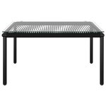 vidaXL Salon de jardin 8 Pièces avec coussins Noir PVC