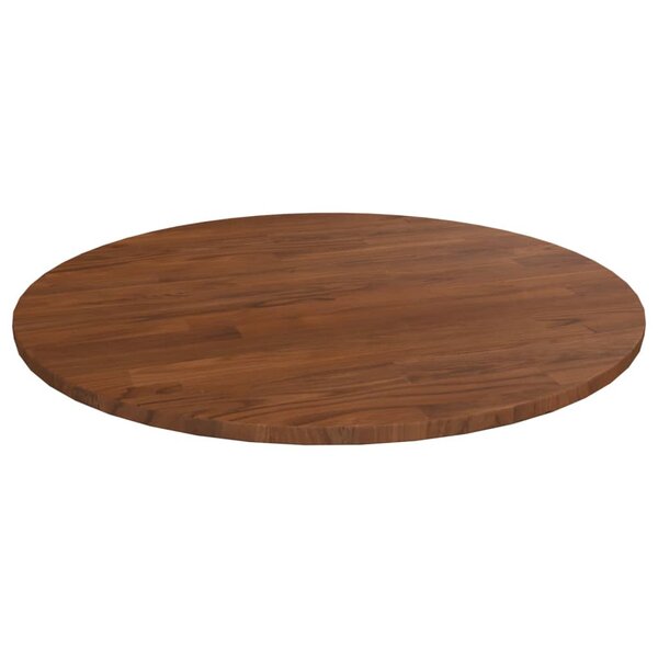 vidaXL Dessus de table rond Marron foncé Ø60x1 5cm Chêne massif traité