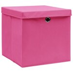 vidaXL Boîtes de rangement avec couvercles 10 Pièces 28x28x28 cm Rose