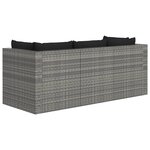 Vidaxl salon de jardin 4 pièces avec coussins résine tressée gris