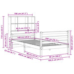 vidaXL Lit bibliothèque sans matelas 100x200 cm bois massif de pin