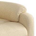 vidaXL Fauteuil inclinable Crème Tissu
