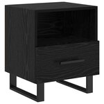 vidaXL Cabinet de chevet avec tiroir Chêne noir 40 x 35 x 47.5 cm