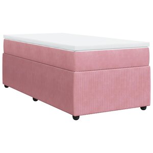vidaXL Sommier à lattes de lit avec matelas Rose 90x190 cm Velours