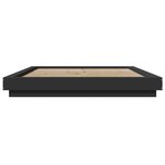 vidaXL Cadre de lit avec lumières LED noir 160x200cm bois d'ingénierie