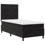 Lit à ressorts vidaXL avec matelas noir 90x200 cm en velours