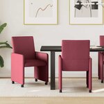 vidaXL Chaises de salle à manger 2 Pièces Rouge bordeaux 57 x 66 x 94 cm