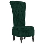 vidaXL Chaise à dossier haut vert foncé velours conception de bouton