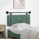 vidaXL Tête de lit suspendue Avec lumière LED Vert Mer Velours