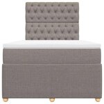 vidaXL Sommier à lattes de lit avec matelas taupe 120x190 cm tissu