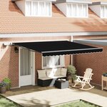 vidaXL Auvent Rétractable Noir 400 × 300 cm tissu