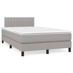 vidaXL Sommier à lattes de lit avec matelas Gris clair 120x200cm Tissu