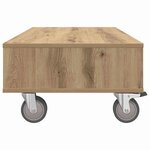vidaXL Table d'appoint avec roues Chêne artisanal 90 x 50 x 30 cm