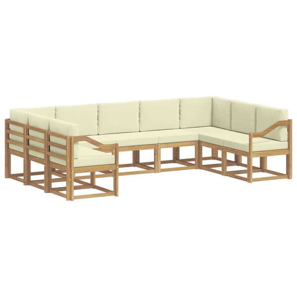 vidaXL Ensemble de canapés d'extérieur 9 Pièces Blanc et crème