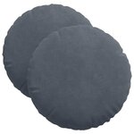 vidaXL Coussins de siège 2 Pièces Gris foncé Ø 40 x 13 cm Velours