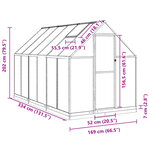 vidaXL Serre avec cadre de base vert 334x169x202 cm aluminium