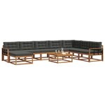vidaXL Ensemble de canapés d'extérieur 9 Pièces Naturel et Anthracite