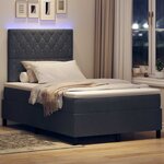 vidaXL Lit à ressorts avec matelas Gris foncé 120 x 190 cm Velours