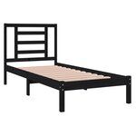 vidaXL Cadre de lit sans matelas noir 75x190 cm bois massif