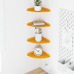 vidaXL Étagère flottante 4 Pièces Jaune moutarde 18 x 18 x 2 cm