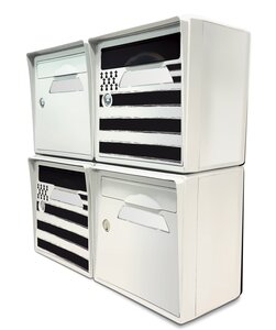 Pack de 4 boîtes aux lettres murales - 2x "Breizh" - 2x "Blanc ivoire"