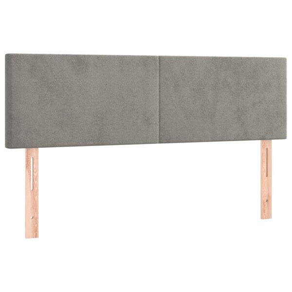 vidaXL Têtes de lit 2 Pièces Gris clair 72x5x78/88 cm Velours