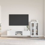 vidaXL Ensemble meuble TV FLORIN Blanc brillant Bois d'ingénierie