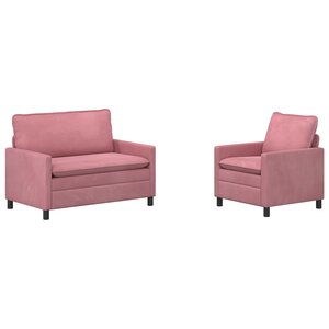 vidaXL Ensemble de Canapés 2 Pièces Rose Velours