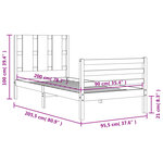 vidaXL Cadre de lit sans matelas 90x200 cm bois massif