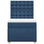vidaXL Sommier à lattes de lit avec matelas Bleu 90x200 cm Tissu