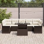 vidaXL Ensemble de canapé de jardin 8 Pièces Marron polyrotin