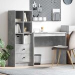 vidaXL Bureau avec rangement 2 Pièces Gris béton 90 x 40 x 76 cm