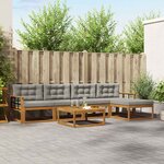 vidaXL Ensemble de canapés d'extérieur 6 Pièces Gris Naturel et Clair