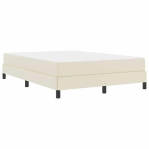 vidaXL Lit avec matelas Crème 140 x 200 cm Faux cuir