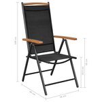 vidaXL Chaises de jardin pliables 4 Pièces aluminium et textilène noir