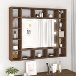 vidaXL Armoire à miroir avec LED Chêne marron 91x15x76 5 cm