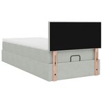 vidaXL Cadre de lit ottoman et matelas gris clair 90x200 cm velours