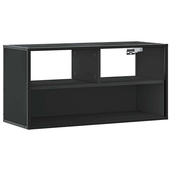 vidaXL Meuble TV noir 80x31x39 5 cm bois d'ingénierie et métal