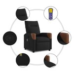 vidaXL Fauteuil de massage inclinable Noir Tissu