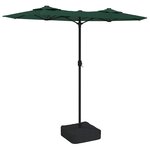 vidaXL Parasol de jardin à double tête avec LED vert 316x145 cm