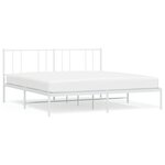 vidaXL Cadre de lit métal avec tête de lit blanc 193x203 cm