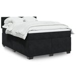 vidaXL Sommier à lattes de lit avec matelas Noir 140x200 cm Velours