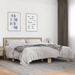 vidaXL Cadre de lit chêne sonoma 200x200 cm bois d'ingénierie et métal