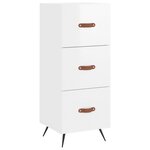 vidaXL Buffet Blanc brillant 34 5x34x90 cm Bois d'ingénierie