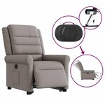 vidaXL Fauteuil inclinable électrique taupe tissu