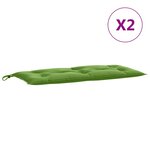 vidaXL Coussins de banc de jardin lot de 2 vert mélangé tissu