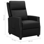 vidaXL Fauteuil inclinable Noir Similicuir